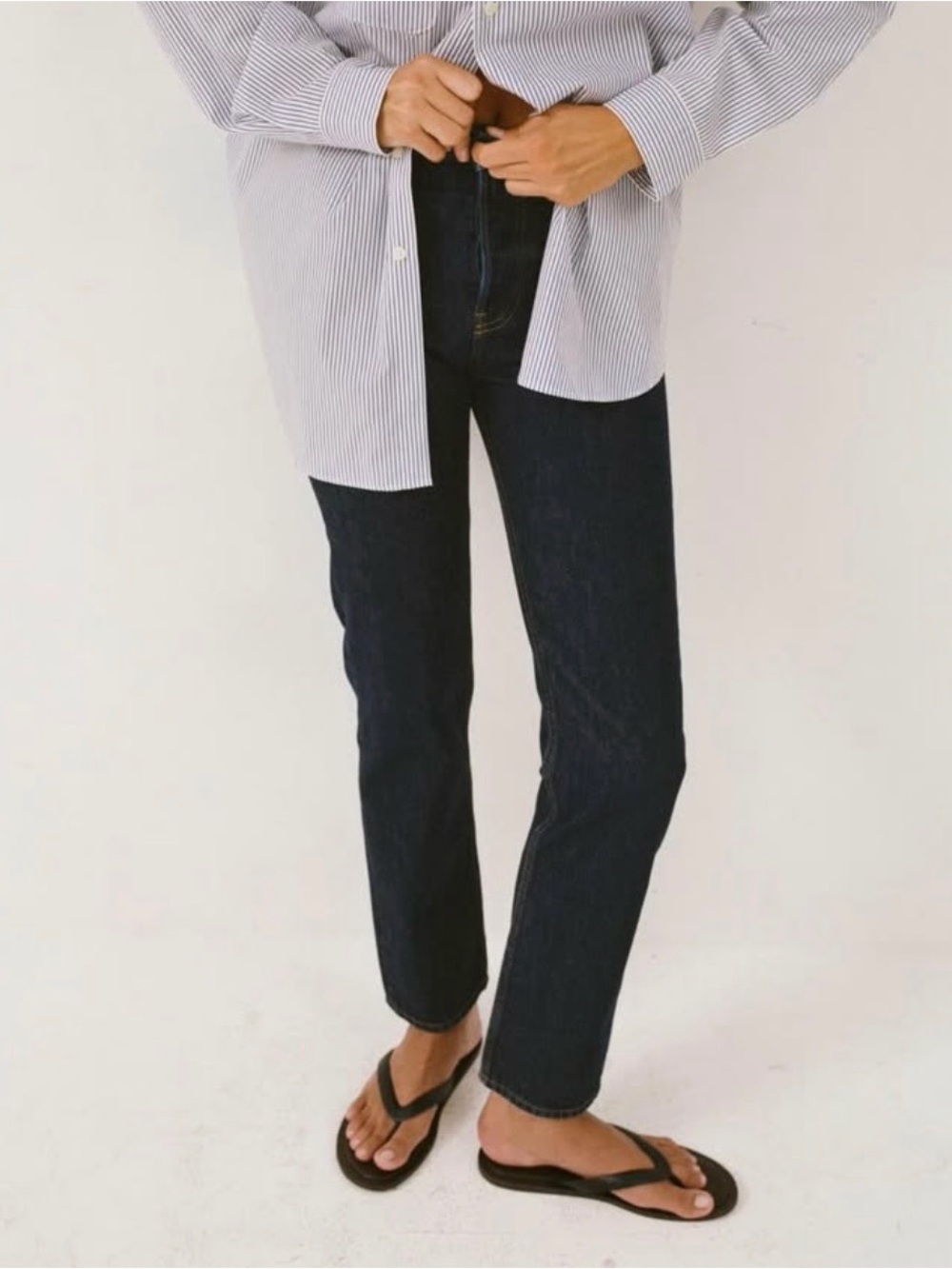 Sporty & Rich Dark Indigo Straight Leg Jeans